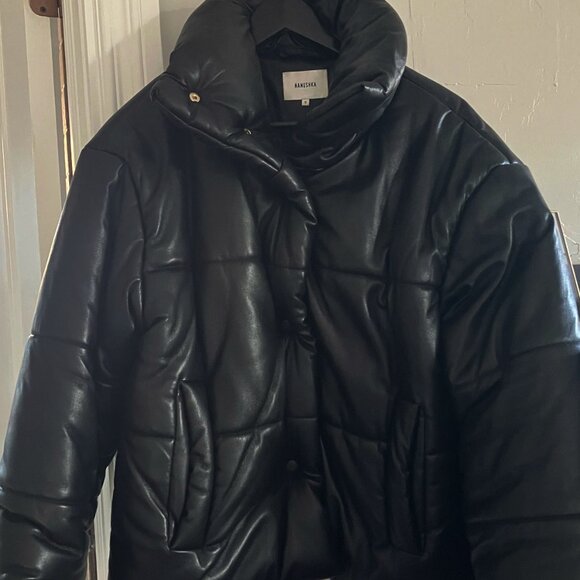 Nanushka Hide Faux Leather Puffer Jacket - Picture 2 of 8